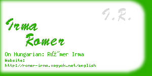 irma romer business card